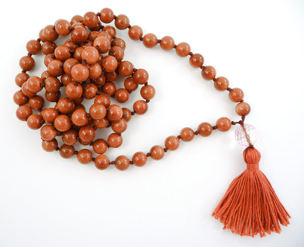 Goldstone Hand Knotted Mala - 108 Beads
