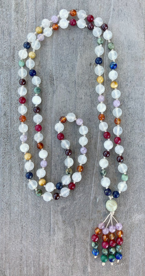 Angels Prayer's Chakra Selenite Mala 108 Knotted Prayer Beads