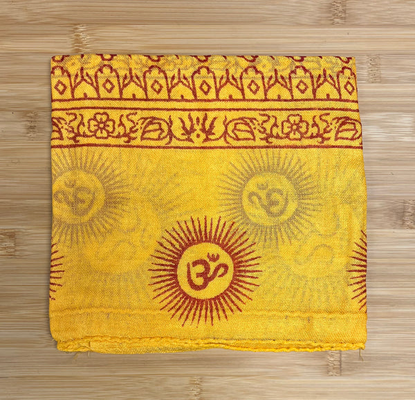 Om Mantra Hand Block Printed Prayer Scarf