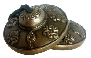 Tingsha Bells Astamangala Lucky Symbols - 2.5"