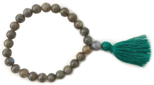 Healing Crystal Stretch Mala Bracelets with Tassel
