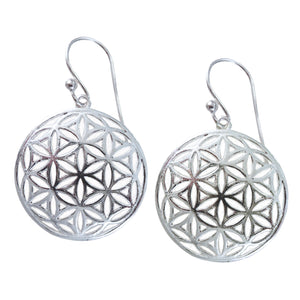 Flower of Life Sacred Geometry Earrings - Sterling Silver