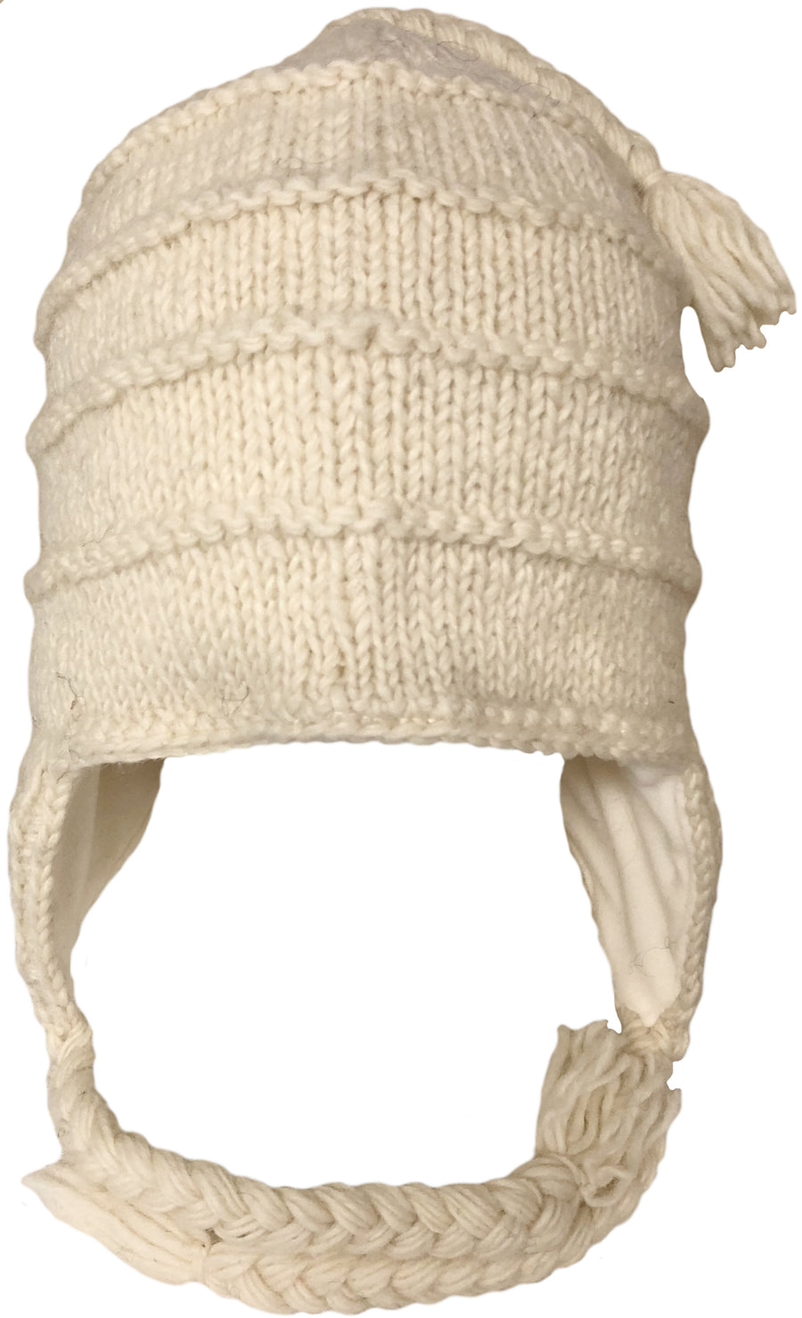 Sherpa Hat with Ear Flaps, Heavy Wool Fleece Lined - Ridge Design