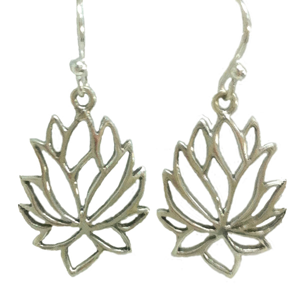 Lotus Flower Earrings - Sterling Silver