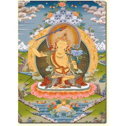 Manjushri Thangka Altar Card