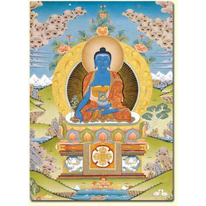 Medicine Buddha Thangka Altar Card
