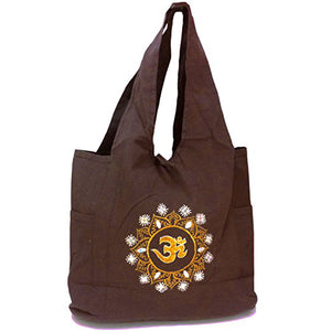 Om Embroidered Shoulder Yoga Bag