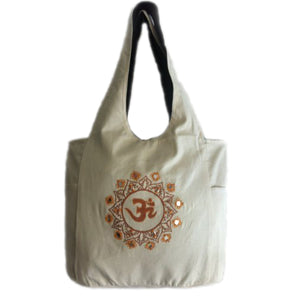 Om Embroidered Shoulder Yoga Bag